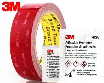 3M VHB GPH110 Taśma 9mmx3m +3M czyścik +3M primer