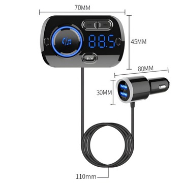 BLUETOOTH ПЕРЕДАТЧИК 5 EDR MP3 ЗАРЯДНОЕ УСТРОЙСТВО QC 2XUSB