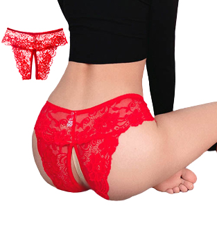 MAJTKI Z DZIURKĄ OTWARTE FIGI PLUS SIZE Czerwony