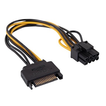 Adapter z SATA na PCI-Express 8PIN PCIe karty graf