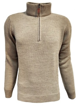 СВИТЕР МУЖСКОЙ, КОРОТКАЯ МОЛНИЯ, ВОРОТНИК-СТОЙКА, CAMEL XXL