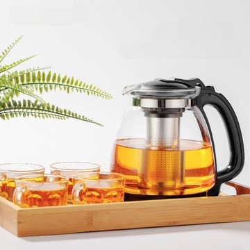 SZKLANY DZBANEK DO HERBATY Z ZAPARZACZEM DO KAWY ZIÓŁ DUŻY ZAPARZACZ 2L