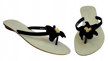 ЧЕРНЫЕ ШЛЕПАНЦЫ ШЛЕПАНЫ ЖЕНСКАЯ ОБУВЬ ЦВЕТОК 5383 размер. 38