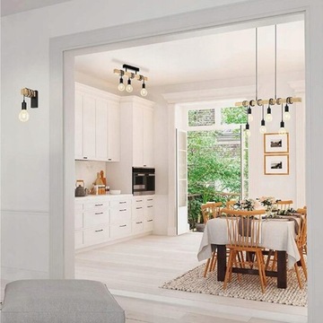 ДЕРЕВЯННЫЙ ПОТОЛОЧНЫЙ ПОДВЕСНОЙ СВЕТИЛЬНИК LOFT LINE BULB 3 APP973-3CP