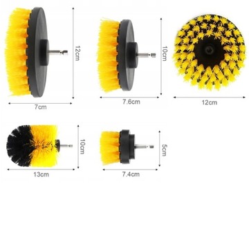 5x SZCZOTKI SPRZĄTAJĄCE DO CZYSZCZENIA NA WIERTARKĘ WKRĘTARKĘ PADY ZESTAW