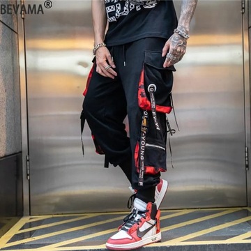 Men Joggers Cargo Pants Hip Hop Streetwear Hit Col