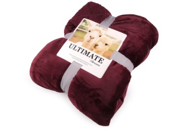 Koc baranek 150x200 cm 17 bordo