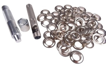Zestaw do montażu oczek 12 mm zbijak wybijak 50 sztuk