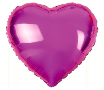 BALON foliowy serce fuksja różowe 55 cm metaliczne