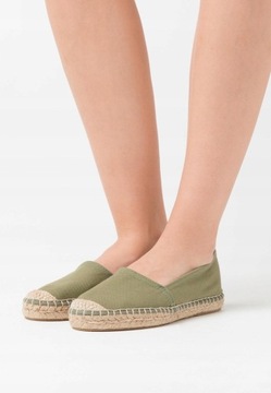 EVEN&ODD 39 oliwkowe khaki espadryle półbuty tenisówki trampki D79