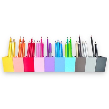 Sorter na kredki 10 PASTEL Organizer na biurko piórnik Montessori Kajawis