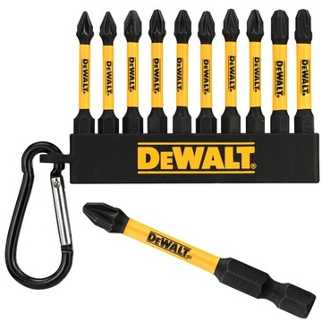 ZESTAW KOŃCÓWEK UDAROWYCH 1/4 Bity PZ1 PZ2 PZ3 50mm DeWALT - 10szt.