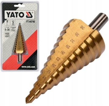 WIERTŁO WIELOSTOPNIOWE HSS STOŻKOWE 6 - 38 MM YATO