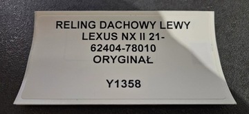 STŘEŠNÍ NOSIČ STŘEŠNÍ LEVÝ LEXUS NX II 21- 62404-78010 ORIGINÁLNÍ