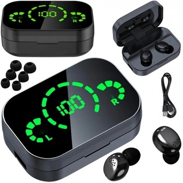 SŁUCHAWKI BEZPRZEWODOWE Do telefonu komputera BLUETOOTH 5.3 POWERBANK 2024