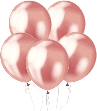 Balony Jasno Czerwone Chromowane 30 cm 7 szt
