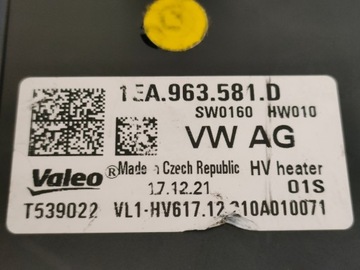 RADIÁTOR OHŘÍVAČ VW ID3 ID4 ENYAQ 1EA963581D (A