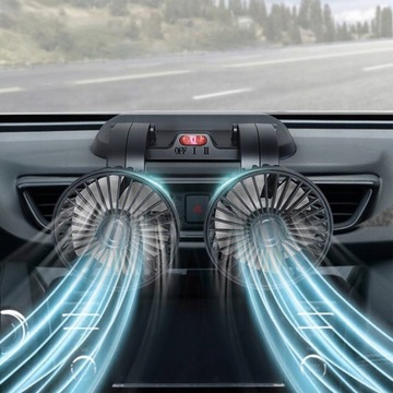 ДВОЙНОЙ АВТОМОБИЛЬНЫЙ ВЕНТИЛЯТОР 360° USB ВЕНТИЛЯТОР
