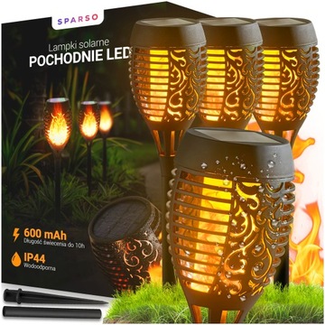 LAMPA SOLARNA Ogrodowa LAMPKI LED DO OGRODU WBIJANE POCHODNIA PŁOMIEŃ 52cm