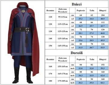 Dr Strange Kombinezon z Peleryna Stroje Kostium
