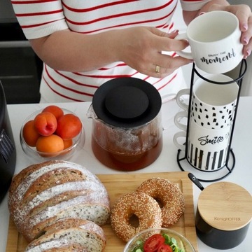 Набор КРУЖЕК НА ПОДСТАВКЕ для КОФЕ, ЧАЯ, ФАРФОРА Tadar Decor 4х300мл