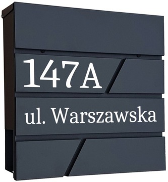 Skrzynka na listy i gazety T1 Antracyt NADRUK UV