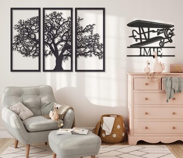 ИМЯ РЕБЕНКА НА СТЕНЕ ОТДЕЛКА ДЕТСКОЙ КОМНАТЫ, НАДПИСЬ 40 см, САМОЛЕТ