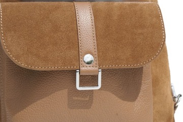 СУМКА ЖЕНСКАЯ КОЖАНАЯ ЗАМШЕВАЯ РЮКЗАК 2В1 А4 КРАСНАЯ