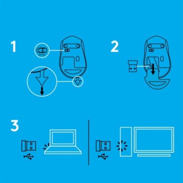 Беспроводная оптическая компьютерная мышь для ноутбука LOGITECH M185 BLUE