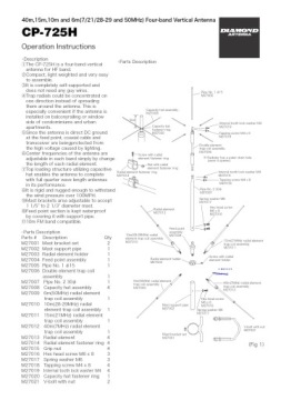 Вертикальная базовая КВ антенна Diamond CP-725H