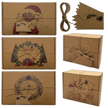 РОЖДЕСТВЕНСКИЕ КОРОБКИ ДЕКОРАТИВНЫЙ КАРТОН ПОДАРОЧНАЯ КОРОБКА 5 ШТ.