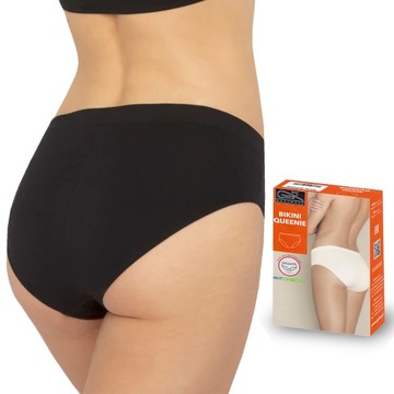 Bezszwowe figi Bikini Queenie Gatta, czarne, S