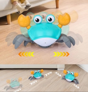 Интерактивная светодиодная игрушка-беглый ползающий ходячий краб для детей