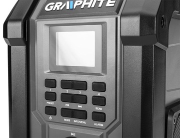 GRAPHITE Energy+ СТРОИТЕЛЬНОЕ РАДИО FM DAB Источник питания USB BT 18 В + 230 В 58GE128