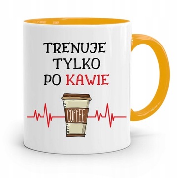 DLA TRENERA TRENERKI SIŁOWNIA KUBEK ŻÓŁTY PREZENT z Nadrukiem ze Zdjęciem