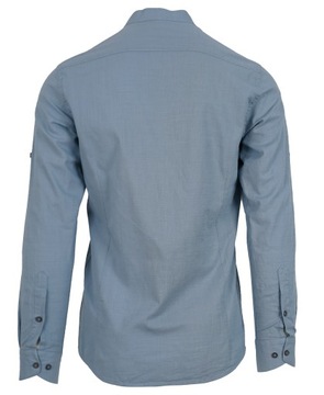 РУБАШКА МУЖСКАЯ, ИЗ ХЛОПКА, С ВОРОТНИКОМ-СТОЙКОЙ, КАК ЛЕН, ПРИГЛАЖЕННЫЙ ФИТ 2XL 45/46