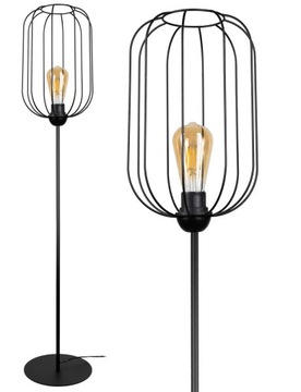 STYLOWA NOWOCZESNA METALOWA STOJĄCA LAMPA PODŁOGOWA KLOSZ DRUT LOFT LED