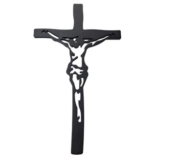 Krzyż Na Ścianę Aluminiowy Czarny 30,5cm