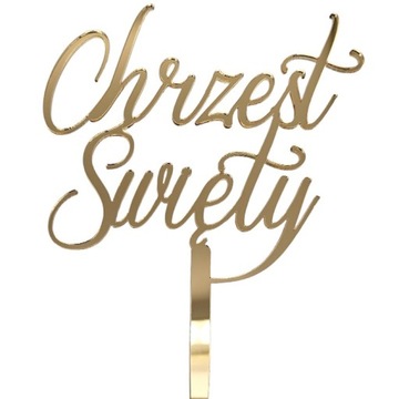 Топпер для торта на Крещение, золото, крестины, золотое зеркало