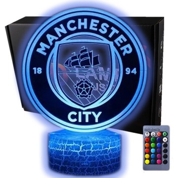 НОЧНАЯ НАСТОЛЬНАЯ ЛАМПА ДЛЯ ДЕТЕЙ MANCHESTER UNITED HERB LOGO LED 3D + ПУЛЬТ ДИСТАНЦИОННОГО УПРАВЛЕНИЯ