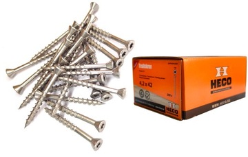 Wkręty do deski tarasowe klasa C4 HECO 4,2x42 200szt BIT gratis