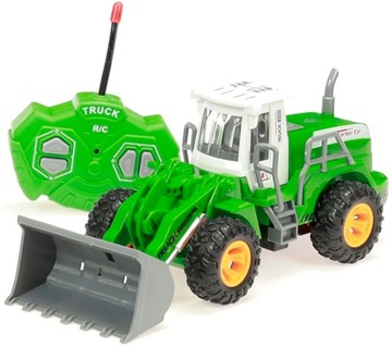 TRAKTOR Z ŁYŻKĄ SPYCHACZ NA PILOTA BATERIĘ ŚWIATŁA