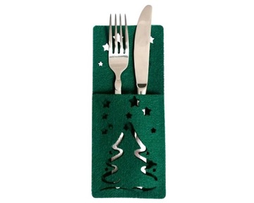 ŚWIĄTECZNE POKROWCE ETUI NA SZTUĆCE 12szt Filc