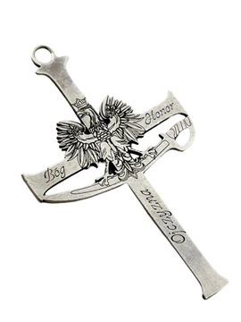Srebrna zawieszka krzyż Bóg Honor Ojczyzna pr925 w.2,64g