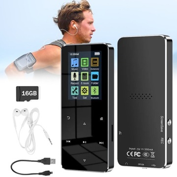 PRZENOŚNY ODTWARZACZ MUZYCZNY BLUETOOTH 16G MP3, RADIO FM, DYKTAFON