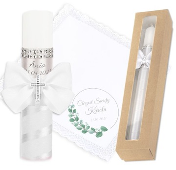 КРЕЩЕНСКАЯ СВЕЧА + ЦВЕТА КРЕЩЕННАЯ КЕПОЧКА