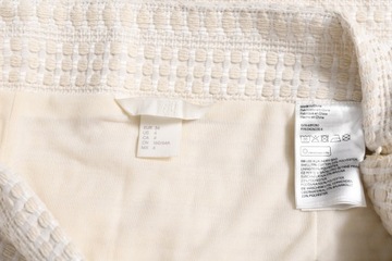 H&M krótka prosta kremowa spódniczka r. 34