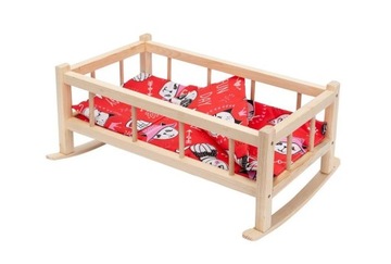 Kołyska dla lalek z Pięknym Pościelą - Twój Mały Świat Marzeń