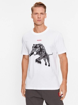 Koszulka z krótkim rękawem HUGO BOSS biały T-shirt męski bawełniany r. L