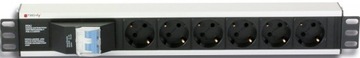 LISTWA ZASILAJĄCA RACK 1.5U 250V/16A 6X SCHUKO 3M